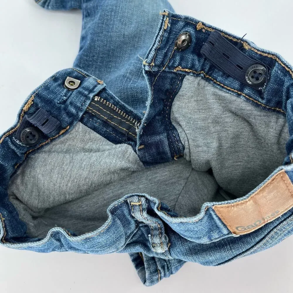 Baby Gap Jersey Lined Girlfriend Jeans 6-12 Months Medium Wash Adjustable